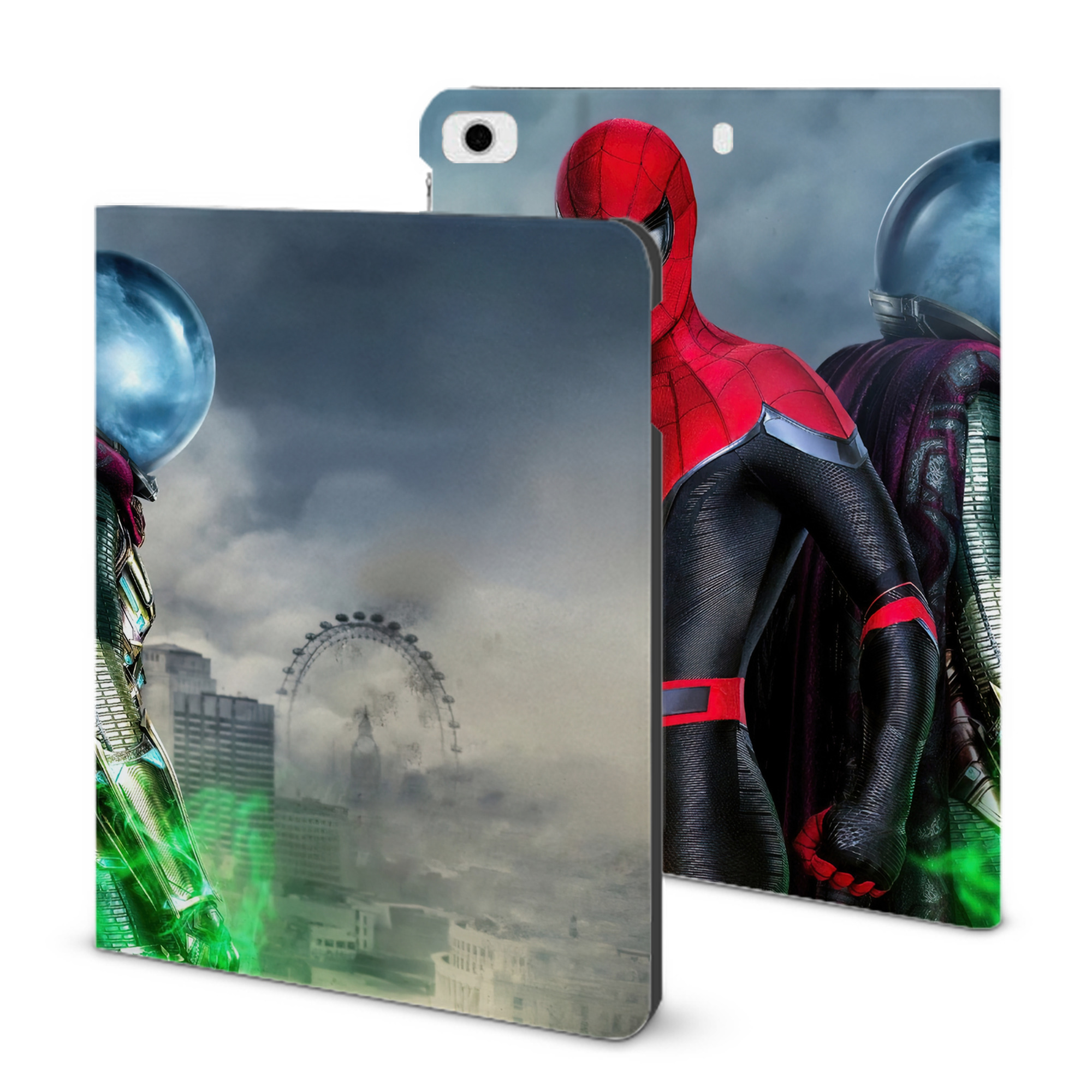 （画像用） Spider Man スパイダーマン IPad ケース ブック型 PUレザー TPU 耐衝撃 軽量 薄型 ペン収納なし 全面保護 IPad 各モデル対応